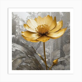 Gold Flower 1 Art Print