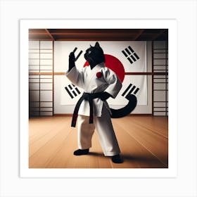 Karate Cat Art Print