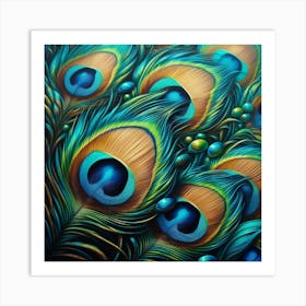 Peacock Feathers Art Print