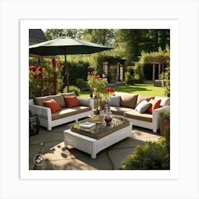 Wicker Patio Furniture Art Print