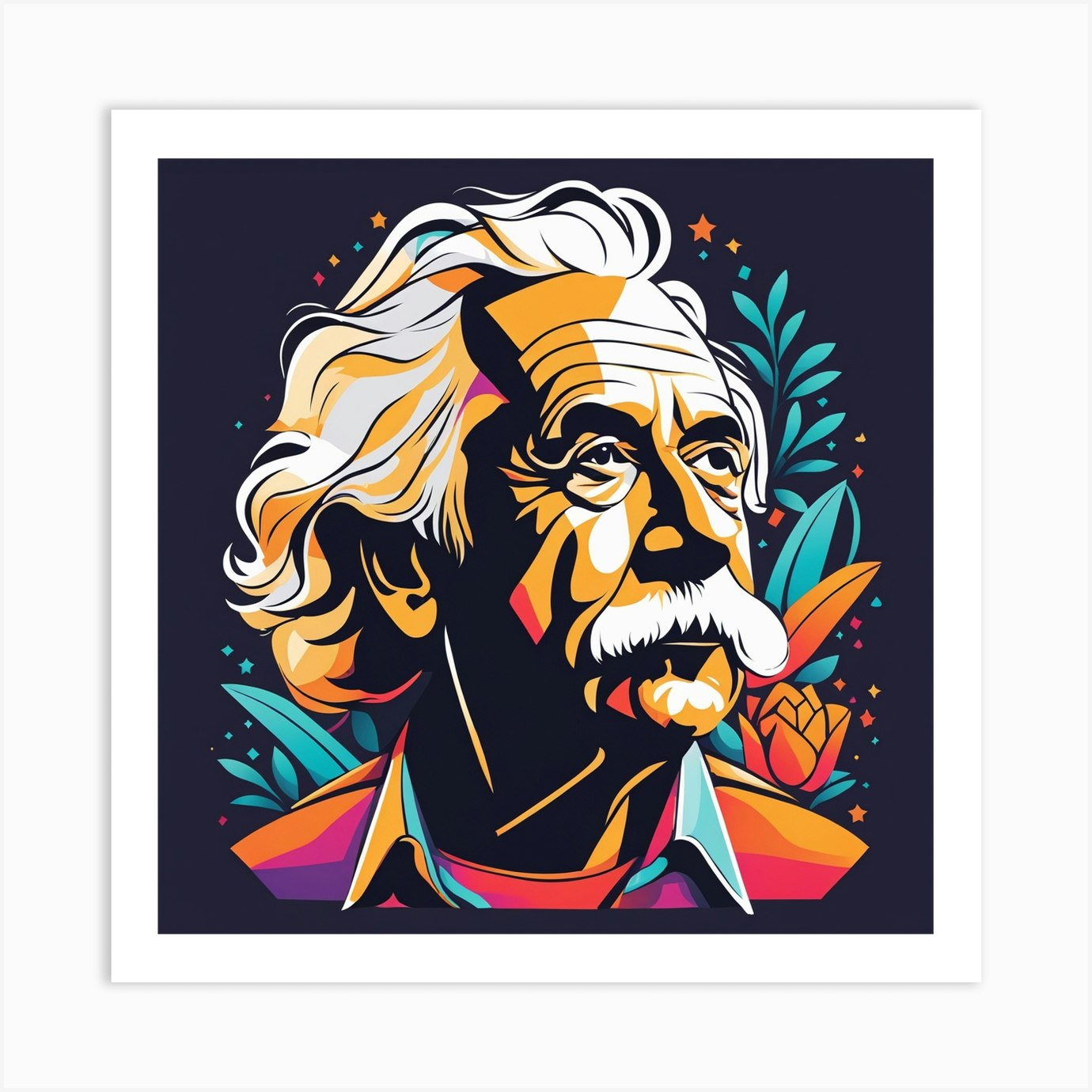 Albert Einstein Portrait Painting Line Drawing Canvas Tote Bag 