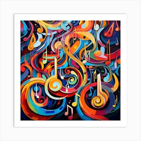 Abstract Music Background Art Print