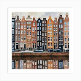 Amsterdam Houses Watercolor Art Print 3 Art Print