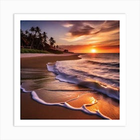 Sunset On The Beach 262 Art Print