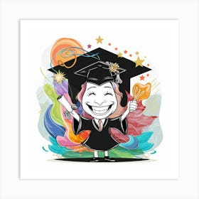 Cartoon Graduate Art Print