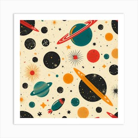 60s Space Pattern Art Print