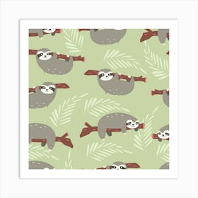 Cute Sloths 1 Art Print