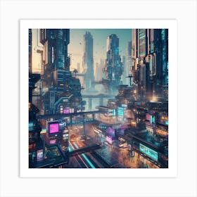 Bustling Horizons Art Print