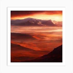 Sunset On Mars Art Print