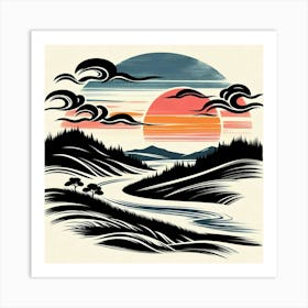 Illustration landscape Art Print