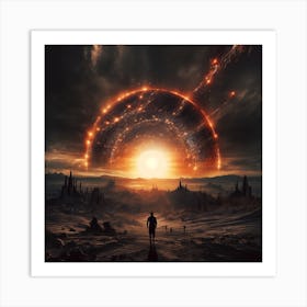 Spaceship In Space Art Print