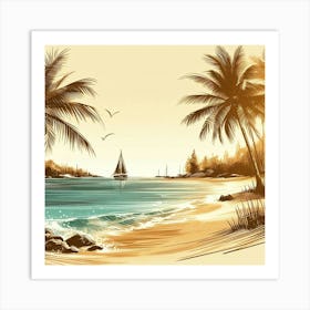 Illustration seaside 2 Art Print