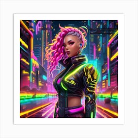 Neon Girl 31 Art Print