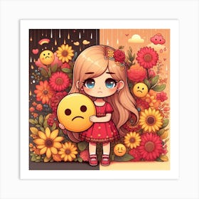 Emoji Girl 3 Art Print