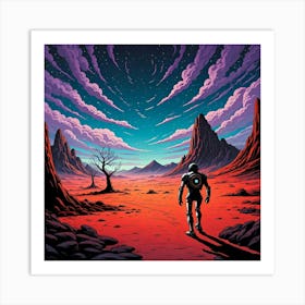 Robot Astronaut Art Print