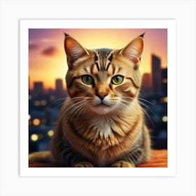 Cat In The City Art Print