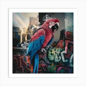 Parrot Smoking Art Print