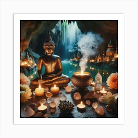 Buddha in Cave Art Print