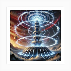 A Sci Fi Depiction Of The Stormspire Array, Visual Art Print