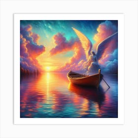 Angel In A Boat Art Print