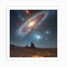 Galaxy In The Desert Art Print