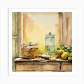 Square 12 X 12 Memory Book Page Of A Kitchen Recip (1) Art Print