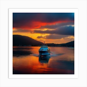 Sunset On A Boat 21 Art Print