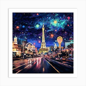 Las Vegas Night Sky Art Print
