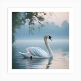 Swan On The Lake Art Print