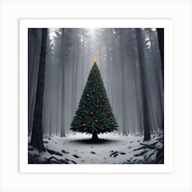 Christmas Tree In The Forest 57 Art Print