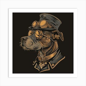 Steampunk Dog 3 Art Print