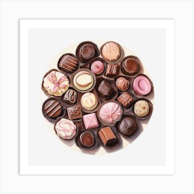 Chocolates On A Plate 10 Art Print