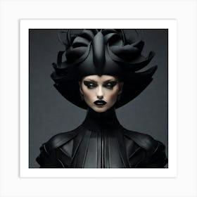 High-fashion editorial shot, model wearing avant-garde clothing Art Print