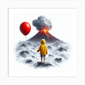 A smoky volcano Art Print