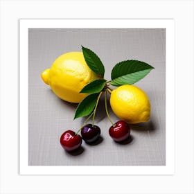 Lemons And Cherries Art Print