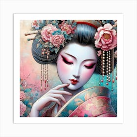 Geisha Creative Illustration Artwork 9 Art Print