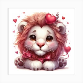 Valentine's Day, Lion 1 Art Print