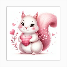 Valentine's day, Squirrel 2 Art Print