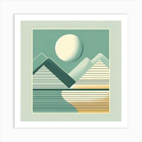 Moon And The Mountains Art Print