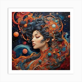 Psychedelic Woman print Art Print