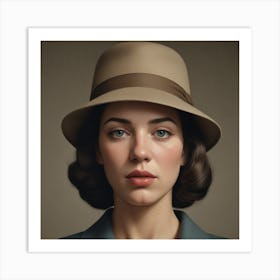 Woman In A Hat 12 Art Print