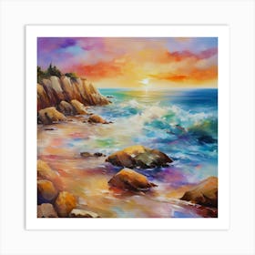 Sunset At The Beach 13 Art Print