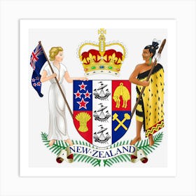 National Coat Of Arms Of New Zealand Art Print