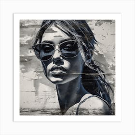 Girl With Sunglasses 1 Art Print