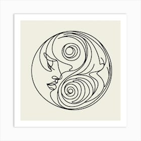 Yin and Yang Picasso style 3 Art Print