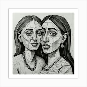 Default Trendy Artwork Picasso Style Drawing 1 Art Print