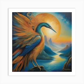 In An Awe Inspiring Artwork A Bewitching Mythical Being Arises From A Breathtaking Abstract Acrylic Art Print