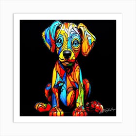 Vivid Puppy - Colorful Dog Art Print