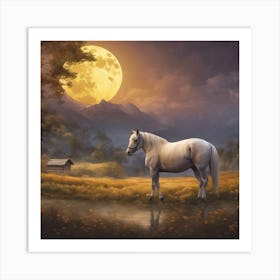 Full Moon Horse Art Print