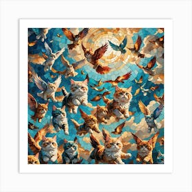 Flying Cats Art Print